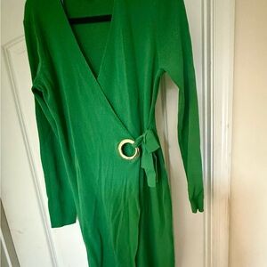 INC International Concepts Vibrant Green Long Sleeve Dress